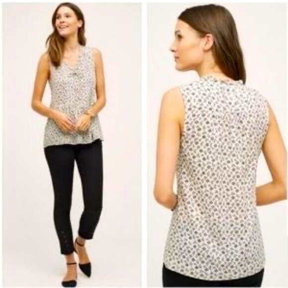 Anthropologie Holding Horses Tops - Anthropologie Holding Horses Button Front Faye Floral Sleeveless Blouse